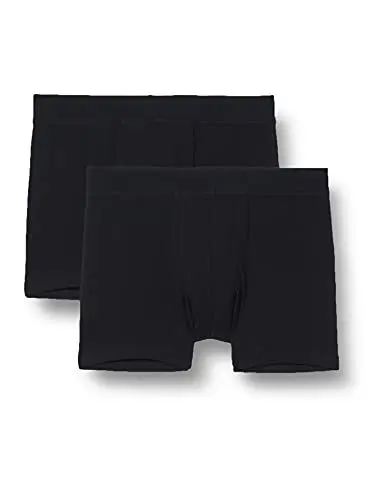 Produktbild: Schiesser Jungen 2 Pack Unterwäsche Boxershorts Weiches Bündchen - 95/5 Organic Bio Baumwolle Größe 92 Bis 140, Schwarz_173535, 176 EU