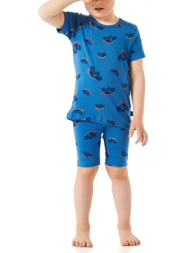 Produktbild: Schiesser Jungen Schlafanzug Set Pyjama kurz-100% Organic Bio Baumwolle-Größe 92 bis 140 Pyjamaset, blau_181065, 104