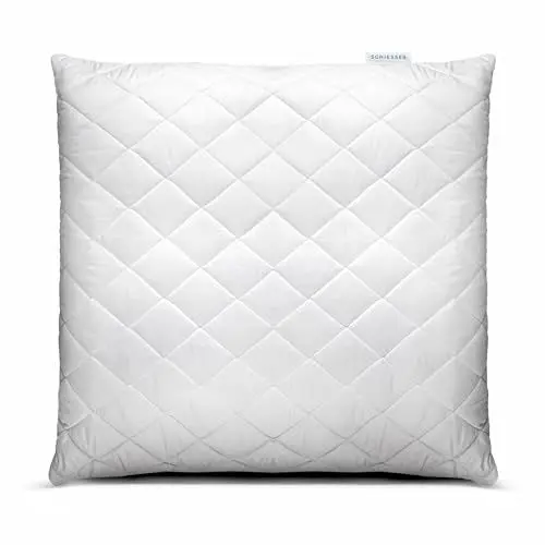 Produktbild: Schiesser Kopfkissen Hygge mit Faserfüllung aus recyceltem Polyester | individuelle Höhenanpassung | schadstoffgeprüft | Oeko-TEX | für Allergiker geeignet | Made in EU | 80x80cm