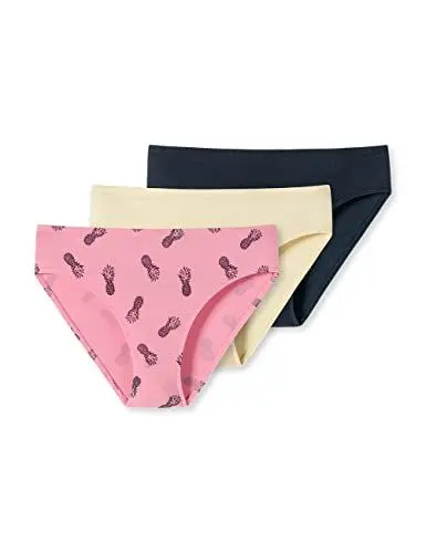 Produktbild: Schiesser Mädchen 3 Pack Slips - 95/5 Organic Bio Baumwolle Größe 140 Bis 176 Unterwäsche, Mehrfarbig Bedruckt_178953, 176 EU