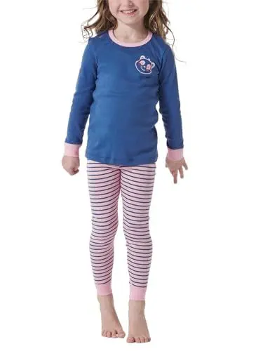 Produktbild: Schiesser Mädchen Schlafanzug Lang - 100% Organic Bio Baumwolle Größe 92 Bis 140 Pyjamaset, Blau_181821, 140 EU