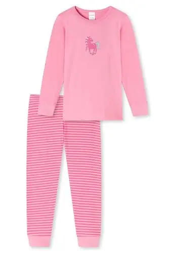 Produktbild: Schiesser Mädchen Schlafanzug Set Pyjama Lang - 100% Organic Bio Baumwolle - Größe 92 Bis 140 Pyjamaset, Rosa_173858, 128