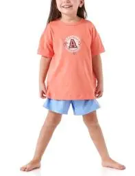 Produktbild: Schiesser Mädchen Schlafanzug Set Pyjama kurz-100% Organic Bio Baumwolle-Größe 92 bis 140 Pyjamaset, Koralle_181040, 116