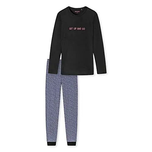 Produktbild: Schiesser Mädchen Schlafanzug Set Pyjama lang - 100% Organic Bio Baumwolle - Größe 140 bis 176, schwarz_173856, 176