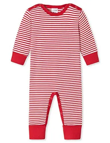 Produktbild: Schiesser Unisex Baby Anzug mit Vario Fuß Kleinkind-Schlafanzüge, rot weiß gestreift, 86