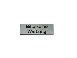 Produktbild: Gravurheim Briefkastenschild Türschild individuelle Gravur Name | selbstklebend - personalisiert | Kunststoff - Plastik | viele Farben und Größen (Bitte keine Werbung, Silber-Schwarz)