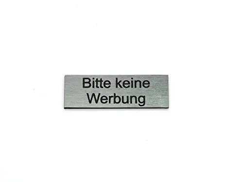 Produktbild: Gravurheim Briefkastenschild Türschild individuelle Gravur Name | selbstklebend - personalisiert | Kunststoff - Plastik | viele Farben und Größen (Bitte keine Werbung, Silber-Schwarz)