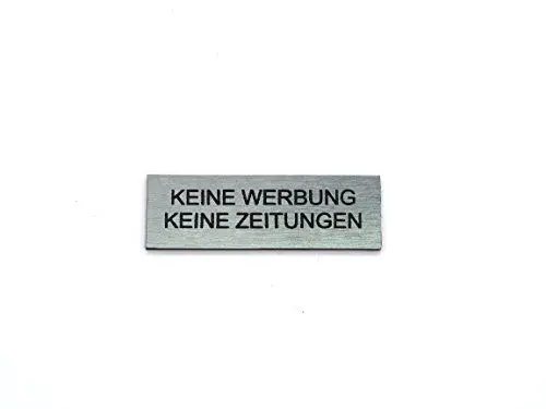 Produktbild: Gravurheim Briefkastenschild Türschild individuelle Gravur Name | selbstklebend - personalisiert | Kunststoff - Plastik | viele Farben und Größen (Keine Werbung Keine Zeitungen, Silber-Schwarz)
