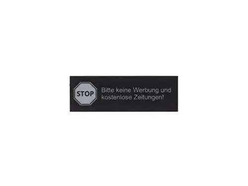 Produktbild: Gravurheim Briefkastenschild Türschild individuelle Gravur Name | selbstklebend - personalisiert | Kunststoff - Plastik | viele Farben und Größen (STOP Keine Werbung, Schwarz-Silber)