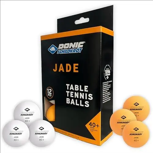 Produktbild: Schildkröt 618045 Unisex – Erwachsene Donic Tischtennisball Jade, Poly 40+ Qualität, 12 STK. im Polybag, 6 x weiß / 6X orange, Einheitsgröße