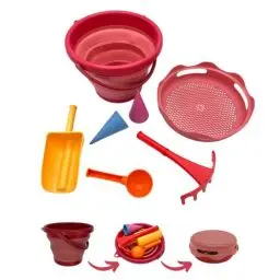 Produktbild: Schildkröt 7in1 Sand Toys Falteimer Set, Farbe: Rot