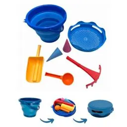 Produktbild: Schildkröt 7in1 Sand Toys Falteimer Set, Farbe: Blau