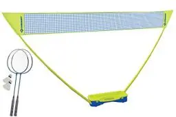 Produktbild: Schildkröt Badminton-Set Compact, inklusive Netz, 2 Schläger und 2 Bälle, im praktischen Kunststoffkoffer, 970992