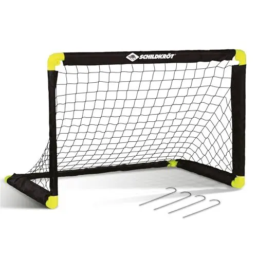Produktbild: Schildkröt® Folding Soccer Goal, foldable soccer goal with innovative folding technology, made of plastic, 90 x 60 x 60 cm, free-standing for indoor and outdoor use, including 4 earth hooks, 970987