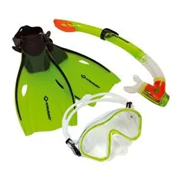 Produktbild: Schildkröt Kinder-Schnorchelset Bermuda 3-teilig, Brille, Schnorchel, verstellbare Flossen in verschiedenen Größen, ABC Set, Junior Tauchset, hochwertiges Silikon, perfekte Passform