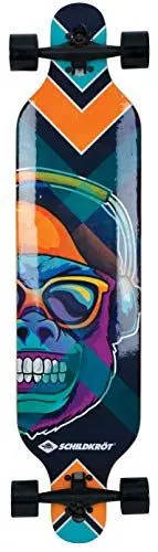 Produktbild: Schildkröt Longboard Freeride 41, Design: Cool Chimp, 9-Fach verleimtes Ahorn, Komplettboard mit Drop Through Achsenaufhängung, ABEC-11 Kugellager, 510690