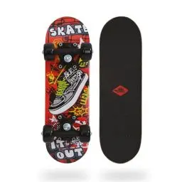 Produktbild: Schildkröt® Mini Skateboard 17“ Skate It Out | Kinder Skateboard ab 4-6 Jahre | Holz-Deck 43 x 13 cm | Cooles Design für Kinder