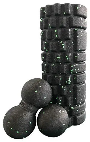 Produktbild: Schildkröt Selbstmassage Set 3-teilig, Faszienrolle, Duo-Ball, Massage Ball, Doppelball, Faszientrainingsset, aus leichtem Schaumstoff, 960135