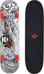 Produktbild: Schildkröt Skateboard Kicker 31, Komplett-Board mit tollen Features für Einsteiger, konkave Deckform mit Doppel-Kick und Griptape, 9-lagiges Ahornholz, ABEC5 Kugellager, Design: Phantom, 510601