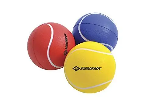 Produktbild: Schildkröt Soft Bälle, 3er Set (gelb, rot, blau), Ø7cm, weicher PU-Schaum, guter Absprung, für Beachball, Beachtennis etc., 970046