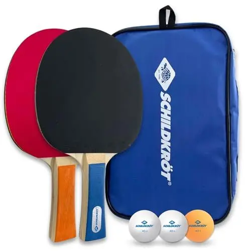 Produktbild: Schildkröt Tischtennis-Set Hobby, für 2 Spieler (2 Schläger, 3 Bälle, in Tragetasche, gute Freizeitqualität), 788602, KEINE FARBE