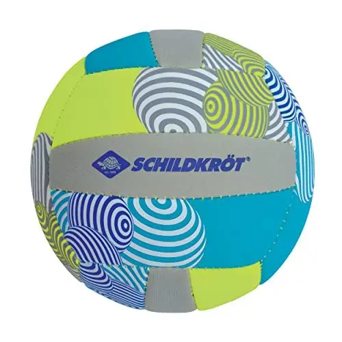Produktbild: Schildkröt Unisex – Erwachsene Neopren Mini Beachvolleyball, Größe 2, Ø 15 cm, griffige Textile Oberfläche, salzwasserfest, ideal für kleine Kinderhände, 970342, Blau-Gelb-Grau, 2