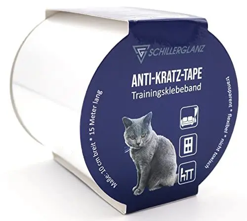 Produktbild: Schillerglanz Katzen Anti Kratz Tape 15m(10cm x 15m), Kratzschutz Trainingsklebeband Möbelschutz Katzenerziehung Übungsband Oberflächenschutz Möbel Couch Sofa Schutz
