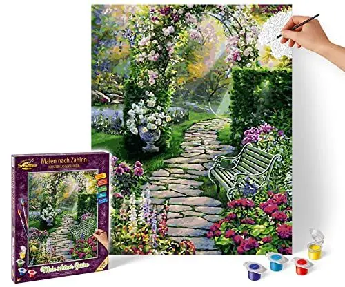 Produktbild: Schipper 609130804 Malen nach Zahlen - Mein schöner Garten - Bilder malen für Erwachsene, inklusive Pinsel und Acrylfarben, 40 x 50 cm, Mehrfarbig
