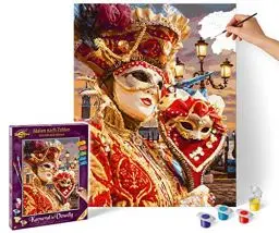 Produktbild: Schipper 609130869 Malen nach Zahlen - Karneval in Venedig - Bilder malen für Erwachsene, inklusive Pinsel und Acrylfarben, 40 x 50 cm
