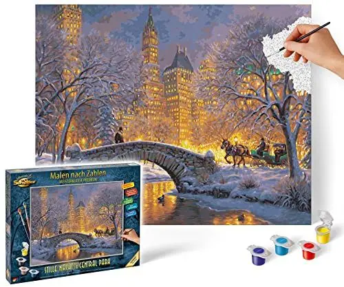 Produktbild: Schipper 609130874 Malen nach Zahlen - Stille Nacht im Central Park - Bilder malen für Erwachsene, inklusive Pinsel und Acrylfarben, 40 x 50 cm
