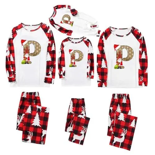 Produktbild: Schlafanzug Damen Lang Pjama Set Für Damen Pullover Weihnachten Damen Familie Set Musselin 2 Teiler Zweiteiler Damen Sexy Partner Pyjama Weihnachten Weihnachts Schlafanzug Herren It Schlafanzug Jungen