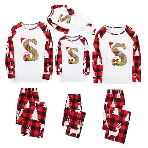 Produktbild: Schlafanzug Damen Musselin Schlafanzug Damen Weihnachten Outfit Pyjama Set Damen Lang 2 Teiler Damen Herbst Festival Zweiteiler Damen Schlafanzuege Fuer Maenner Fleece Schlafanzug Pyjama Damen Flanell