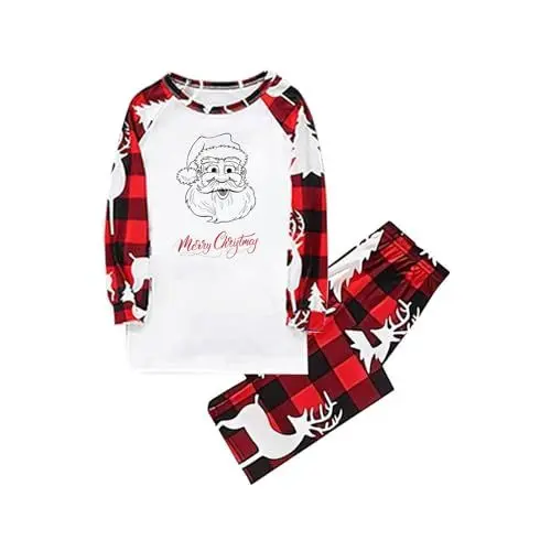 Produktbild: Schlafanzug Damen Musselin Schlafanzug Damen Weihnachtspullover Set Für Paare Aesthetic Pyjama Set Kuschel Einteiler Zweiteiler Damen Elegant Nachtwäsche Herren Damen Pyjamas Schlafanzug Frottee Damen