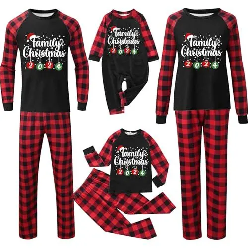 Produktbild: Schlafanzug Damen Winter Kuschelig,Weihnachten Pullover Herren,Weihnachts Onesie,Pyjama Herren,Pyjama Weihnachten Familie,Schlafanzug Mädchen 140,Weihnachten Baby,Stitch Pyjama