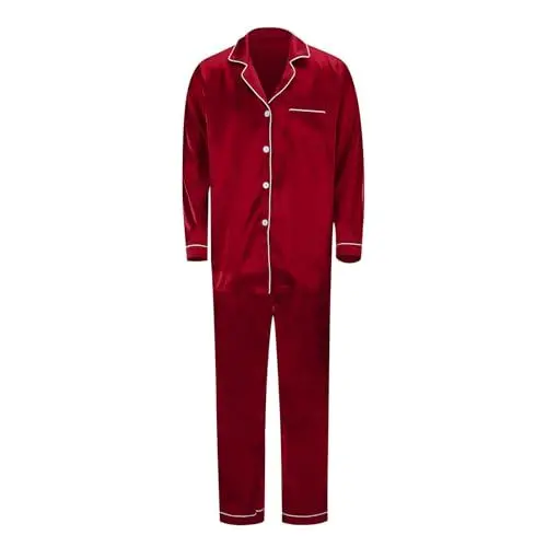 Produktbild: Schlafanzug Herren Schlafanzug Damen Sommer Pjama Set Für Damen Winter Set Weihnachten Weihnachts Einteiler Damen Zweiteiler Herbst Pyjama Mädchen Langarm Nachthemd Damen Schlafanzug Damen Weihnachten
