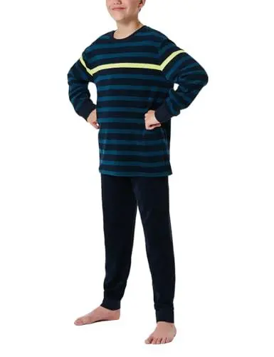 Produktbild: Schiesser Jungen Schlafanzug Warme Qualitäten Frottee - Fleece Interlock Größe 140 Bis 176 Pyjamaset, Nachtblau_181999, 152 EU