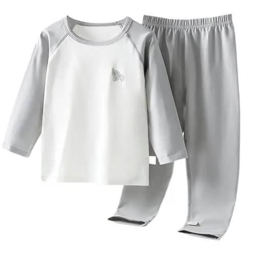 Produktbild: Schlafanzug für und Mädchen, mit Blockierung der Schulter, Ärmel, Lange Ärmel, Pyjamahose, Thermo-Unterwäsche-Set Jack Will (Grey, 5-6 Years)