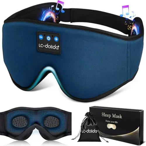 Produktbild: Schlafkopfhörer Bluetooth-Stirnband Schlafkopfhörer Schlafmaske, Kopfhörer mit Geräuschunterdrückung Schlaf-Ohrhörer Büroreisen für Männer Frauen