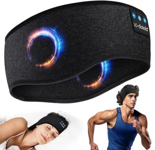 Produktbild: LC-dolida Schlafkopfhörer Bluetooth, Schlaf Kopfhörer Bluetooth Sport Stirnband Kopfhörer Geschenke Sport-Kopfhörer mit Ultradünnen Lautsprecher, Geburtstagsgeschenk für Frauen/Männer Seitenschläfer