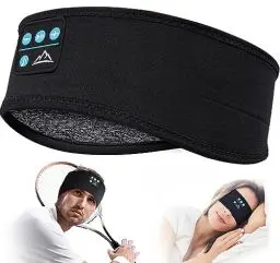Produktbild: Schlafkopfhörer Bluetooth Geschenke für Frauen/Männer - Stirnband Kopfhörer Schlafen Männer Geschenke für Mama Papa, Schlafmaske mit Kopfhörer HD Stereo Lautsprecher, SchlafKopfhörer für Schlaf, Yoga