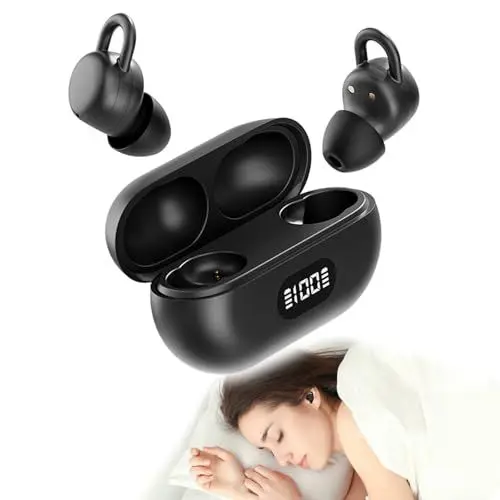 Produktbild: Schlafkopfhörer Seitenschläfer Bluetooth Noise Cancelling in Ear Mini Kopfhörer Ohrstöpsel zum Schlafen unsichtbar Wireless Sleepbuds schnurlos Ohrhörer mit Geräuschunterdrückung Kopfhoerer Headphones
