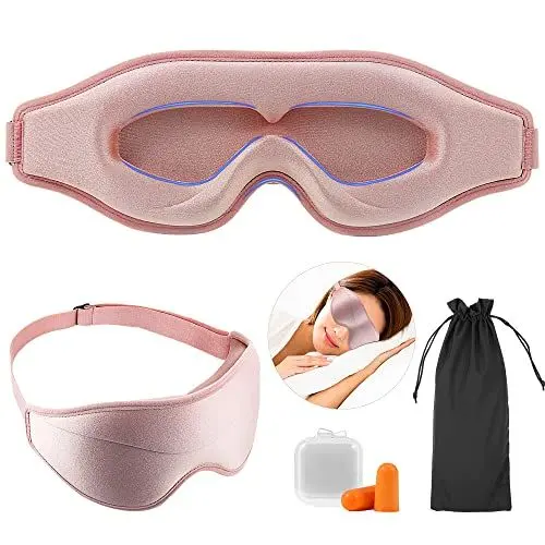 Produktbild: Schlafmaske Frauen 3D Schlafbrille bequem Augenmaske Rosa, kein Druck auf Augen, wiegt nur 35 g, atmungsaktive Kinder weich Augenklappe Damen Sleep Eye Mask