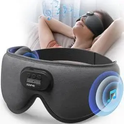 Produktbild: Schlafmaske mit Bluetooth V5.2, RENPHO Ultra Soft Schlaf Kopfhörer 3D Blackout Wireless Schlafmaske für Seitenschläfer, Komfort Nacht Augenmaske, weißes Rauschen Augenmaske