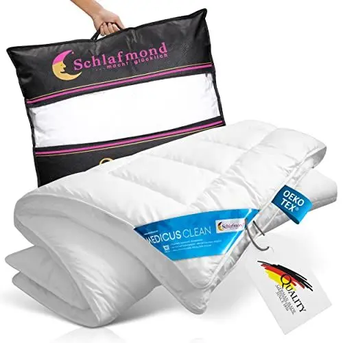 Produktbild: Schlafmond Medicus Clean Allergiker Winterdecke 135x200 cm - Winter Bettdecke 135x200 für weichen Schlafkomfort - Decke 135x200 - Made in Germany