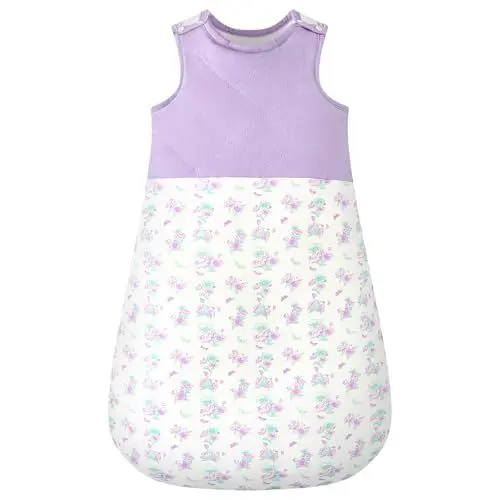 Produktbild: Schlafsack Baby Winter 2.5 Tog, 100% Baumwolle Babyschlafsack Warm Neugeborene Schlafsack Mit Verstellbaren Knöpfe Und Seite ReißVerschluss für Mädchen Jungen(Lila,60cm)