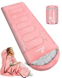 Produktbild: Schlafsack, Sportneer Anziehbarer Deckenschlafsäcke 220 x 84 cm tragbarer 4-Jahreszeiten-Schlafsack mit Reißverschluss für Arme und Füße, für Erwachsene Camping Wandern Reisen, Blau