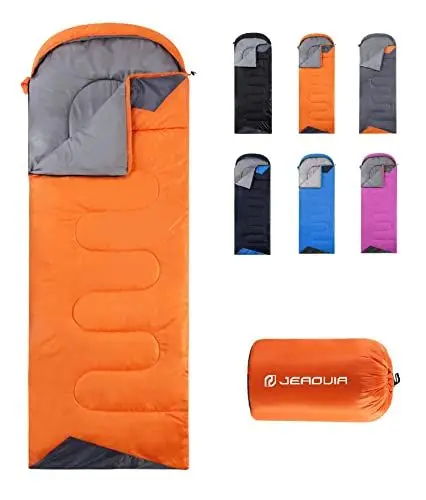 Produktbild: Schlafsäcke für Erwachsene, Rucksackreisen, leicht, wasserdicht, für kaltes Wetter, Schlafsack für warmes Camping, Wandern, Outdoor, Reisen, Jagd, mit Kompressionsbeutel (Orange)