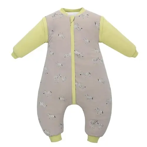 Produktbild: Schlafstrampler Schlafsack mit Füßen Beinen Winter 2,5 tog abnehmbaren Ärmeln Baby Kinder Junge Mädchen Baumwolle 6-18 Monate 2-4 Jahre