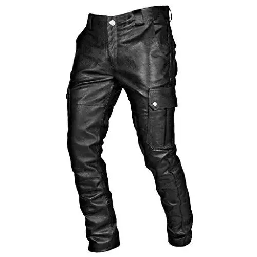 Produktbild: Schlanke Retro Goth Hosen Punk Long lässige Winterhose für Herren Jogginghose Cargo (Black, M)