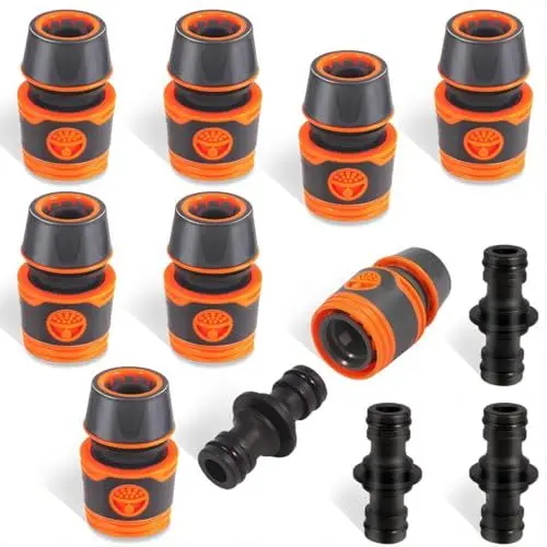 Produktbild: Schlauch Kupplung-Satz,12 Stück 1/2 Zoll 13mm Doppelstecker Gartenschlauch Verlängerung Kupplung Verbindungsteil Plastisch Zwei Wege Kupplung Verbindungen Extender Flexibles Garten und Haushaltszubeh